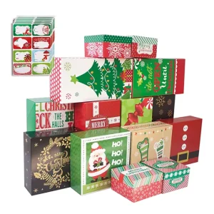 Christmas Holiday Window Decor Empty Gift Wrap Packaging Set Christmas Gift Paper Box
