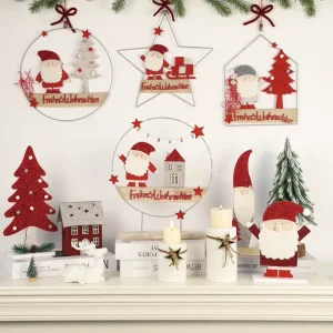 Christmas Home Party Fireplace Ornament Decor Fabric Christmas House Decoration Christmas Santa Claus