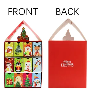 Christmas House 12 Drawers Empty Advent Calendar Gift Boxes Recycled Materials Paperboard Packaging for Candy Chocolate Toys