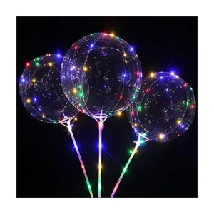 Christmas Inflatable Bobo Balloons LED Light Luminous Ballon Bobo for New Year Party Gift Toy for Valentine’s Day Festival