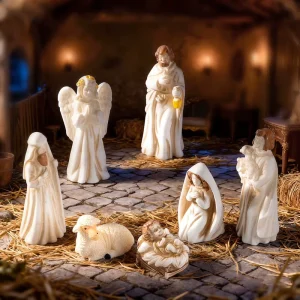 Christmas Jesus Nativity Scene Collection Miniature Holy Family Decor Resin Religious Crafts Figurines for Tabletop Chapel Decor