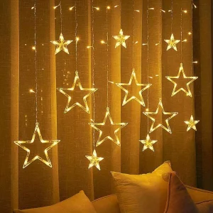 Christmas LED Curtain Light Moon Star Meteor Garland Indoor Decoration IP44 Waterproof Dimmable