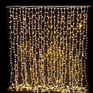 Christmas LED Curtain Lights Festive Decoration 3*3 Meters String Lights for Outdoor Garden Lawn