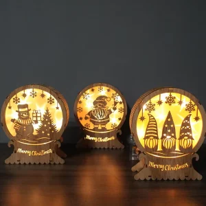 Christmas LED Lighting Decorations Wooden Decorative Lights Atmosphere Props for Festival Decoration