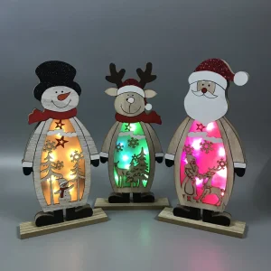 Christmas LED Lighting Decorations Wooden Decorative Lights Atmosphere Props for Festival Decoration