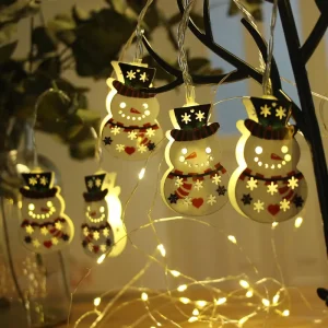 Christmas LED String Lights with Snowman Decorative Tree Festive Add-On for Holiday Decorations