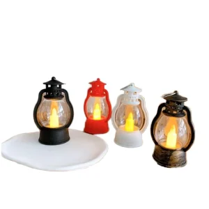 Christmas Light Vintage Mini Oil Light Plastic Led Electronic Candle Light Candlestick Decorative Tabletop Wind Lamp IP20 6V DC