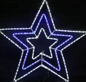 Christmas Lights 220V String Outdoor LED Hanging Neon Metal Frame IP68 Star Holiday Festival Lighting