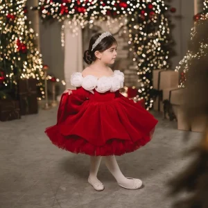 Christmas Lights Festive Background Elegant Holiday Attire Party Dress Charming Seasonal Celebration Fashion