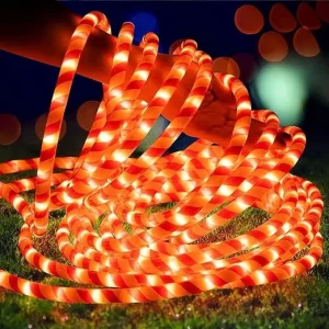 Christmas Lights Series LED Candy Cane Rope Light 9mm with 8 Lighting Mode for Garden Decoration