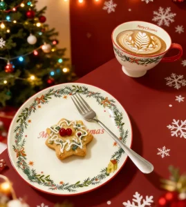 Christmas Modern Luxury Ceramic Dinnerware Sets 6 Piece Eco Friendly Cup Kit Tableware for Festive Meals