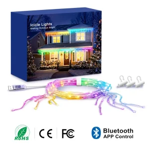 Christmas Motif Lights Holiday Decorative RGB LED Ice Strip Light Smart Outdoor Waterproof Atmosphere Light String