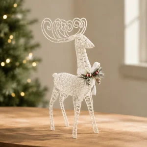 Christmas New High Quality White Reindeer Christmas Centerpiece Decoration for Table Top Supplier