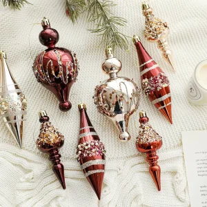Christmas Ornaments with Sequins and Screw Design, Box-Packed