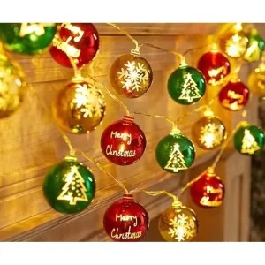 Christmas Outdoor Decoration Electroplating Star Ball Shaped LED Light Party Tree Lamp