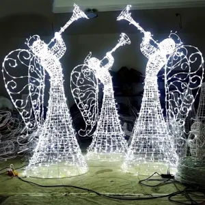 Christmas Outdoor Holiday Decor Customized LED Angel Sculpture Motif Light