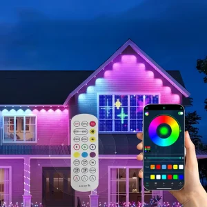 Christmas Outdoor Waterproof 10M 20 Illuminants Set Wall Ceiling IP67 Eave RGB LED Pixel Point Light APP Remote Control