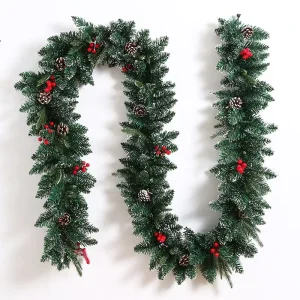 Christmas PVC Rattan Hanging Red Cones Holiday Family Escalator Door Frame and Closet Decoration for Party Christmas