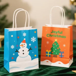 Christmas Paper Gift Bags with Handle for Holiday Gift Bags Christmas Goody Bags