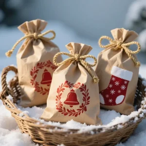 Christmas Paper Gift Bags with Handle for Holiday Gift Bags Christmas Goody Bags
