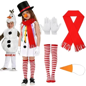 Christmas Party Cosplay Suit Xmas Santa Cosplay Party Princess Dress Stage Performance Girls Disguise Snowman Dress Costume