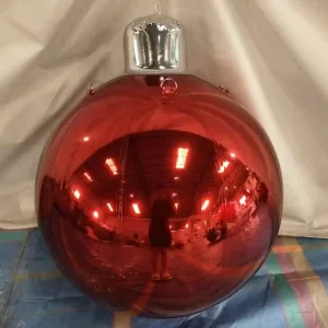 Christmas Party Decoration Service Equipment Silvery PVC Chrome Inflatable Sphere Giant Shiny Balloon Mirror Balls Hanging