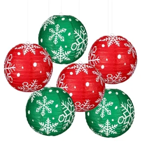 Christmas Party Decoration Set Snowflake Lantern Hanging Paper Lantern for Home Decor