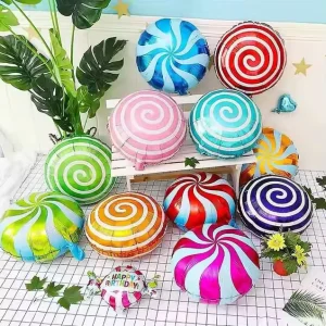 Christmas Party Decoration Supplies Balloon 18″ Sweet Candy Round Lollipop Foil Balloons Festive Decoration Balloon