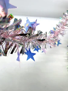 Christmas Party Decorations Colorful Multi Size Star Tinsel Garland Decorative Ribbons