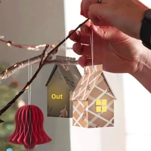 Christmas Party Decorations Tree Snowflake Shapes Ceiling Hangings Honeycomb Red Green White Snowman Xmas Party Supplies