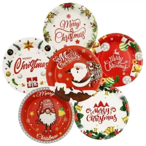 Christmas Party Disposable Tableware Christmas Decoration Supplies with Paper Plates