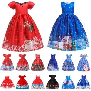 Christmas Party Girls Dress Birthday Party Dress up Carnival Costumes for Girls