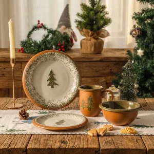 Christmas Party Restaurant Hand painted Tableware Vintage Dining Ceramic Dinner Plates Dinnerware Set