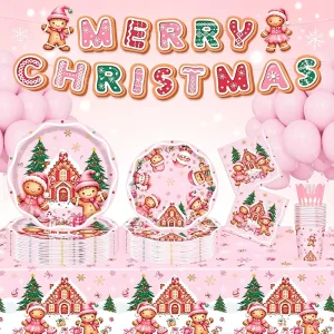 Christmas Party Tableware Supplies Set Disposable Paper Plates Napkins
