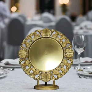 Christmas Party Western Restaurant Round Irregular Tableware Dishes Retro Tabletop Decoration Tray