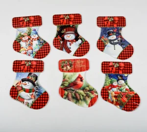 Christmas Pattern Reusable Heat Resistant Eco Friendly Ceramic Trivet 18×24.3cm Sublimation Table Decoration
