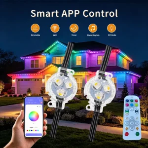Christmas Permanent Light 30mm RGBW 12V/24V LED Point Light Halloween Light Landscape Eave Lighting Factory Direct Lights