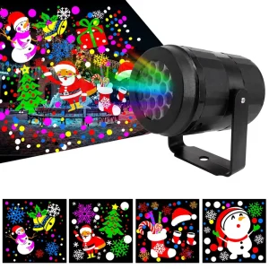 Christmas Projection Light LED Rotating Projector Lamp 16 Patterns Holiday Decoration for Garden Yard Party
