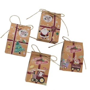 Christmas Rigid Kraft Paperboard Candy Gift Box With Offset Printing Square Round Shape Stock Available