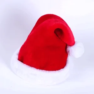 Christmas Santa Hat Xmas Hat Plush Velvet Red White Fur Pom Custom Party Holiday Costume Headwear Decoration Winter