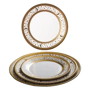 Christmas Season Supplies Nordic Style Wedding Party Tableware Gold Moon Star Pattern Ceramic Porcelain Dinner Plates
