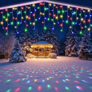 Christmas Smart 1314 Icicle Lights RGB Color Changing APP Control IP44 Indoor Dimmable String Lights Outdoor Decorations