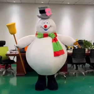 Christmas Snowman Costume Set in White for Full Body Outfit for Halloween Event Clothing