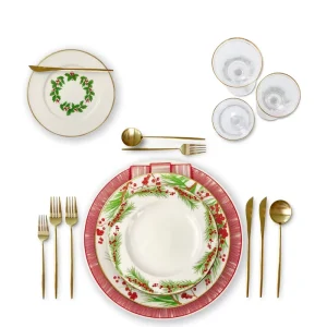 Christmas Square Pink Souvenir Assiettes En Porcelaine Gros 8 Inch Wedding Ceramics Dinner Plate and Cups Set Dinnerware