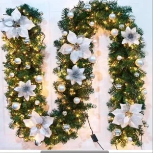 Christmas Store Window Wall Decorative Supplies Eco Friendly PVC Rattan Christmas Decoration