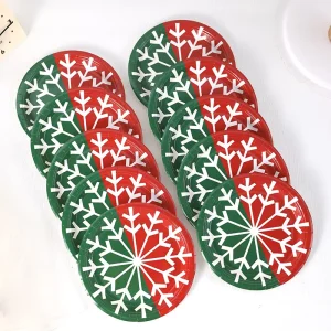 Christmas Tableware Paper Plate and Bowl Set for Holiday Entertaining
