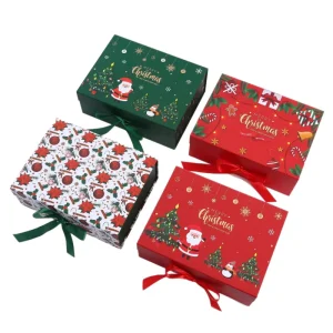 Christmas Theme Luxury Kraft Paper Packaging Holiday Gift Wrapping Candle Jewelry and Toy Paper Gift Box