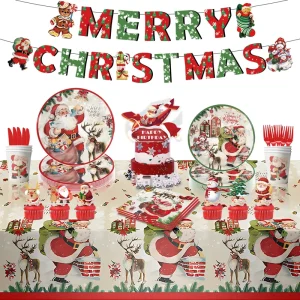 Christmas Theme Tableware Kit Disposable Tableware Set