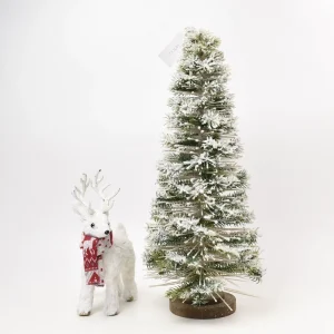 Christmas Tree Decor Ornaments Weihnachtsbaum Mini Artificial LED Decorated Indoor Snowing Wooden Pine Needle Christmas Tree