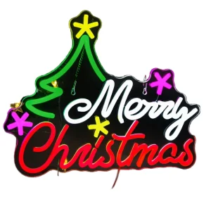 Christmas Tree LED Neon Sign Wall Decor Merry Christmas Neon Light for Home Shop Cafe Holiday Decoration